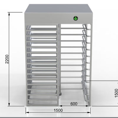 RS232 Communication Interface Full Height Turnstile IP54 Protection Level 550mm Passage